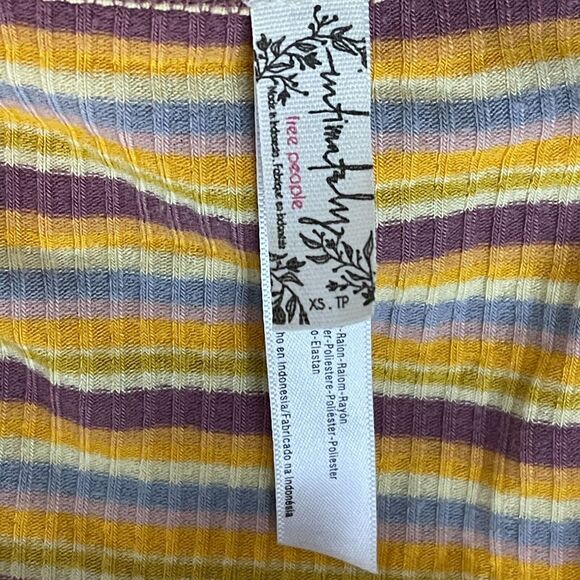 Free People Intimately Striped Long Sleeve Y2K Bodysuit Women's Size XS - Picture 3 of 6